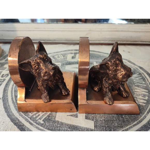 Vtg Art Deco Scotty Terrier Bookends Scottish Terrier Dog - Picture 4 of 13